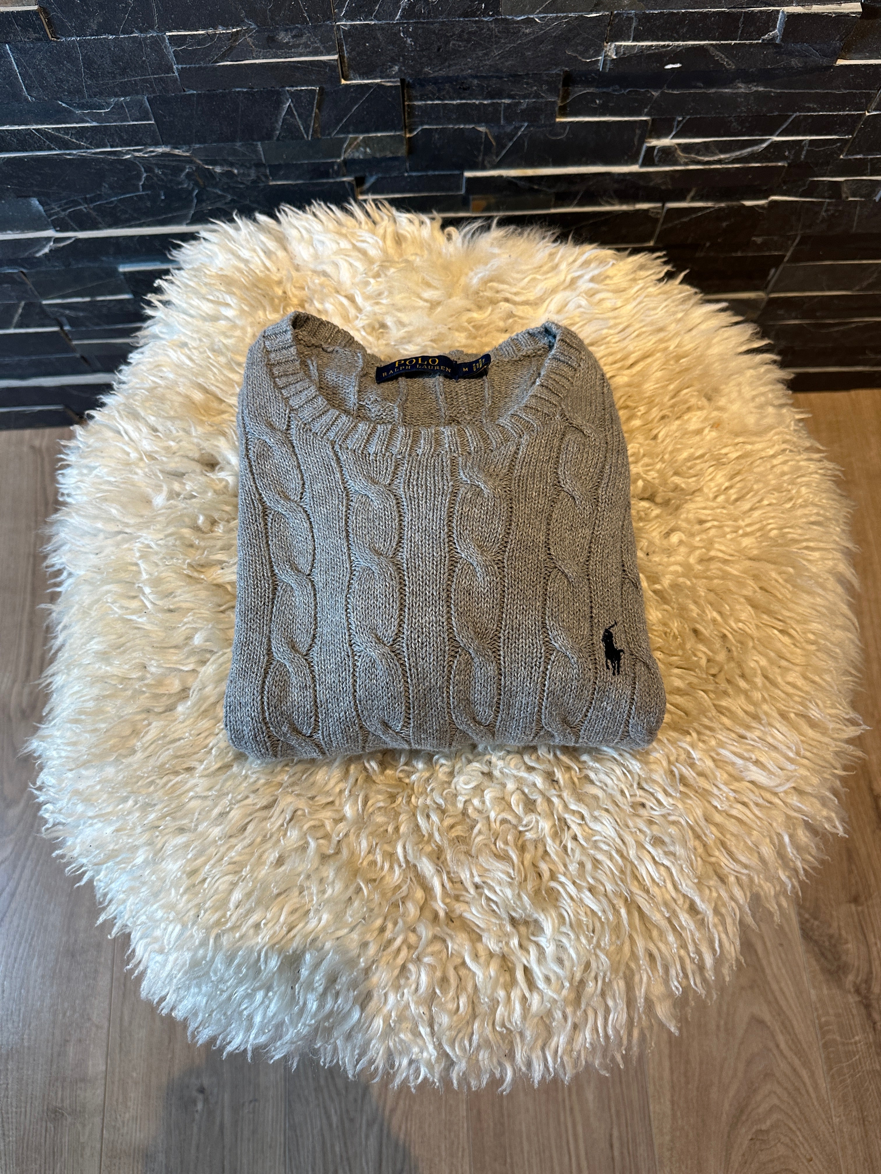 Ralph Lauren Cable Crewneck - Grå