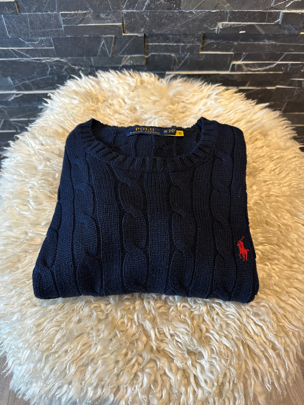 Ralph Luren Cable Crewneck - Marine